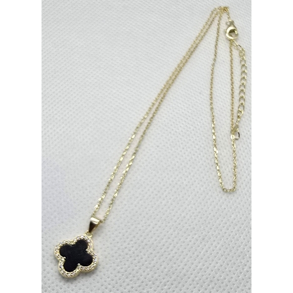 Rachel Zoe Onyx Clover Necklace – 18K Gold Plated - Picture 9 of 15